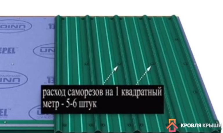 Расход кровельных саморезов на 1 м2