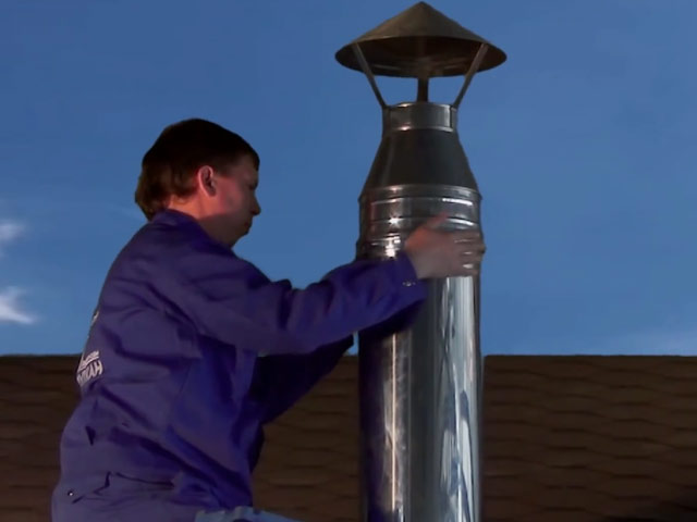 Как установить дымоход через крышу